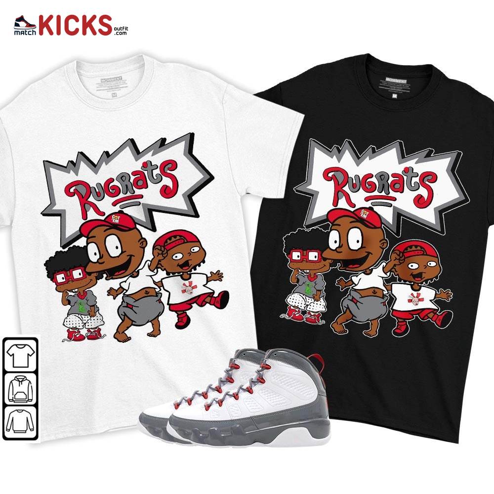 Melanin Rugrats Kid Sneaker Shirt Match Fire Red 9s, Jordan 9 Retro Fire Red MKO T-Shirt