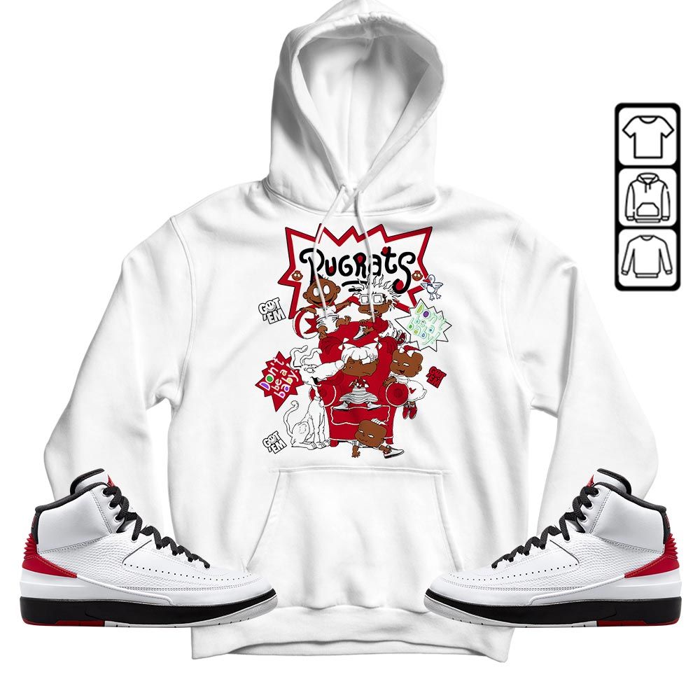 Melanin Rugrats Kids 90s Got Em 2D Sneaker Shirt Match 2 Chicago Varsity Red, Jordan Retro 2 Chicago MKO T-Shirt