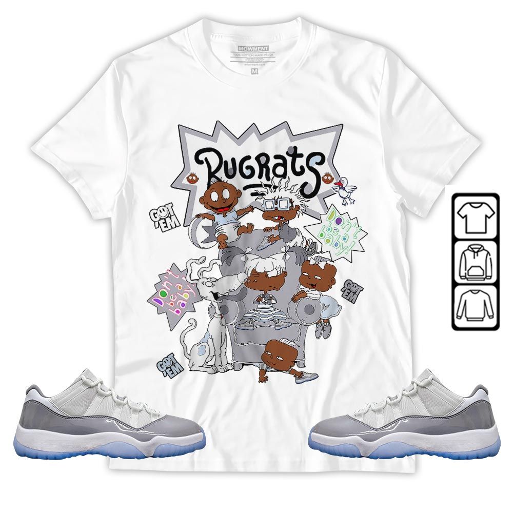 Melanin Rugrats Kids 90s Got Em 2D Sneaker Shirt Match Cement Grey 11s, Jordan 11 Low Cement Grey MKO T-Shirt