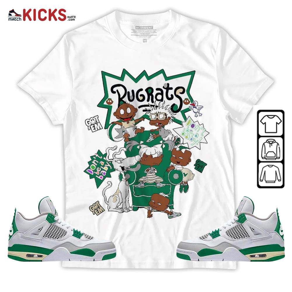 Melanin Rugrats Kids 90’s Got Em 2D Sneaker Shirt Match Retro Pine Green 4s, Jordan 4 Pine Green MKO T-Shirt