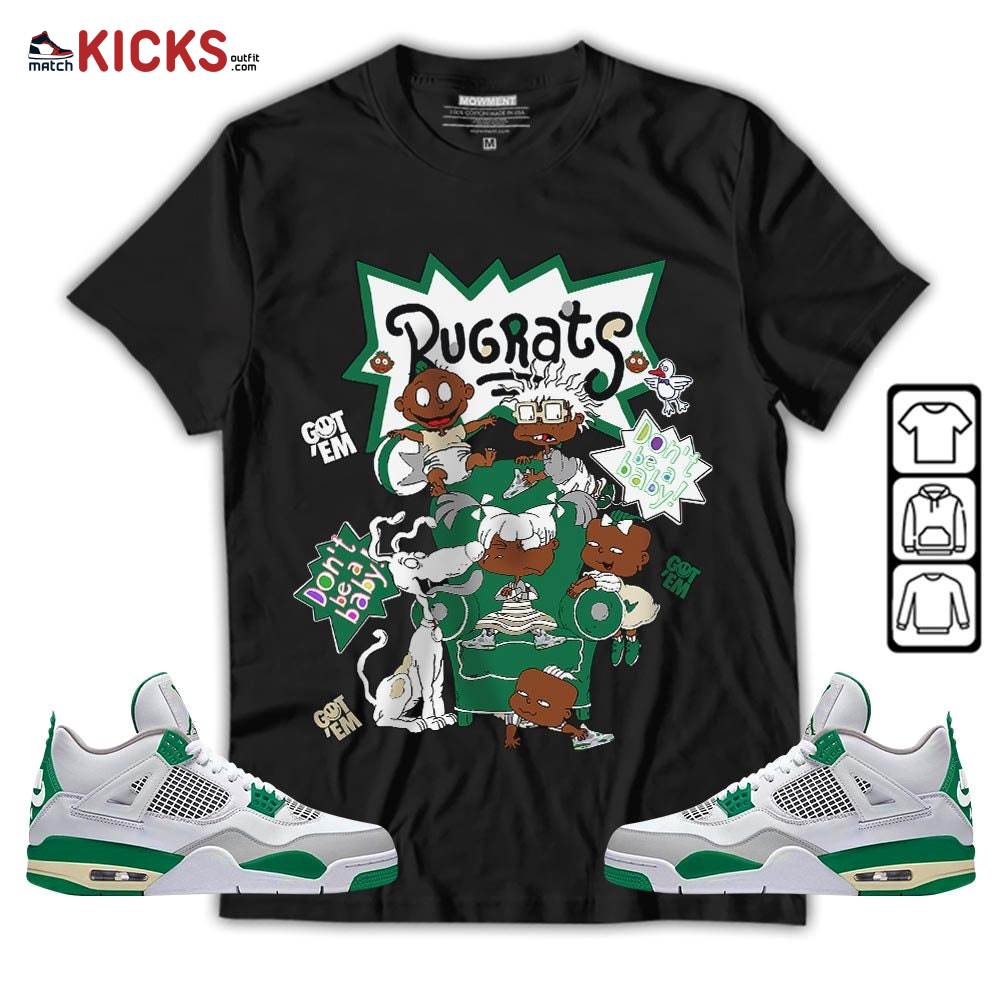 Melanin Rugrats Kids 90’s Got Em 2D Sneaker Shirt Match Retro Pine Green 4s, Jordan 4 Pine Green MKO T-Shirt