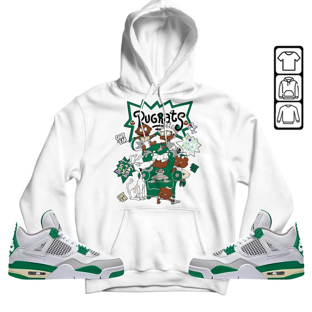 Melanin Rugrats Kids 90s Got Em 2D Sneaker Shirt Match Retro Pine Green 4s, Jordan 4 Pine Green MKO T-Shirt