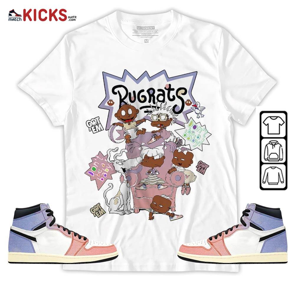 Melanin Rugrats Kids 90’s Got Em 2D Sneaker Shirt Match Retro Skyline 1s, Jordan 1 High OG Skyline MKO T-Shirt