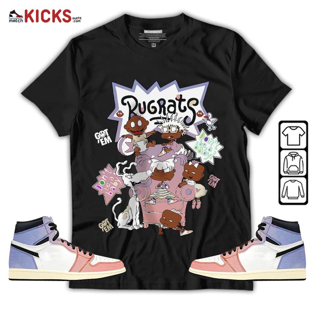 Melanin Rugrats Kids 90’s Got Em 2D Sneaker Shirt Match Retro Skyline 1s, Jordan 1 High OG Skyline MKO T-Shirt