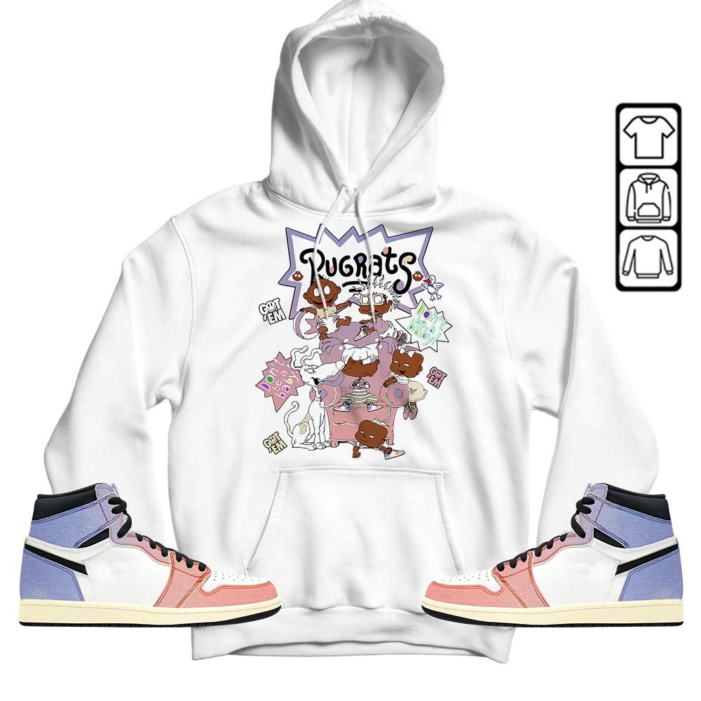 Melanin Rugrats Kids 90s Got Em 2D Sneaker Shirt Match Retro Skyline 1s, Jordan 1 High OG Skyline MKO T-Shirt
