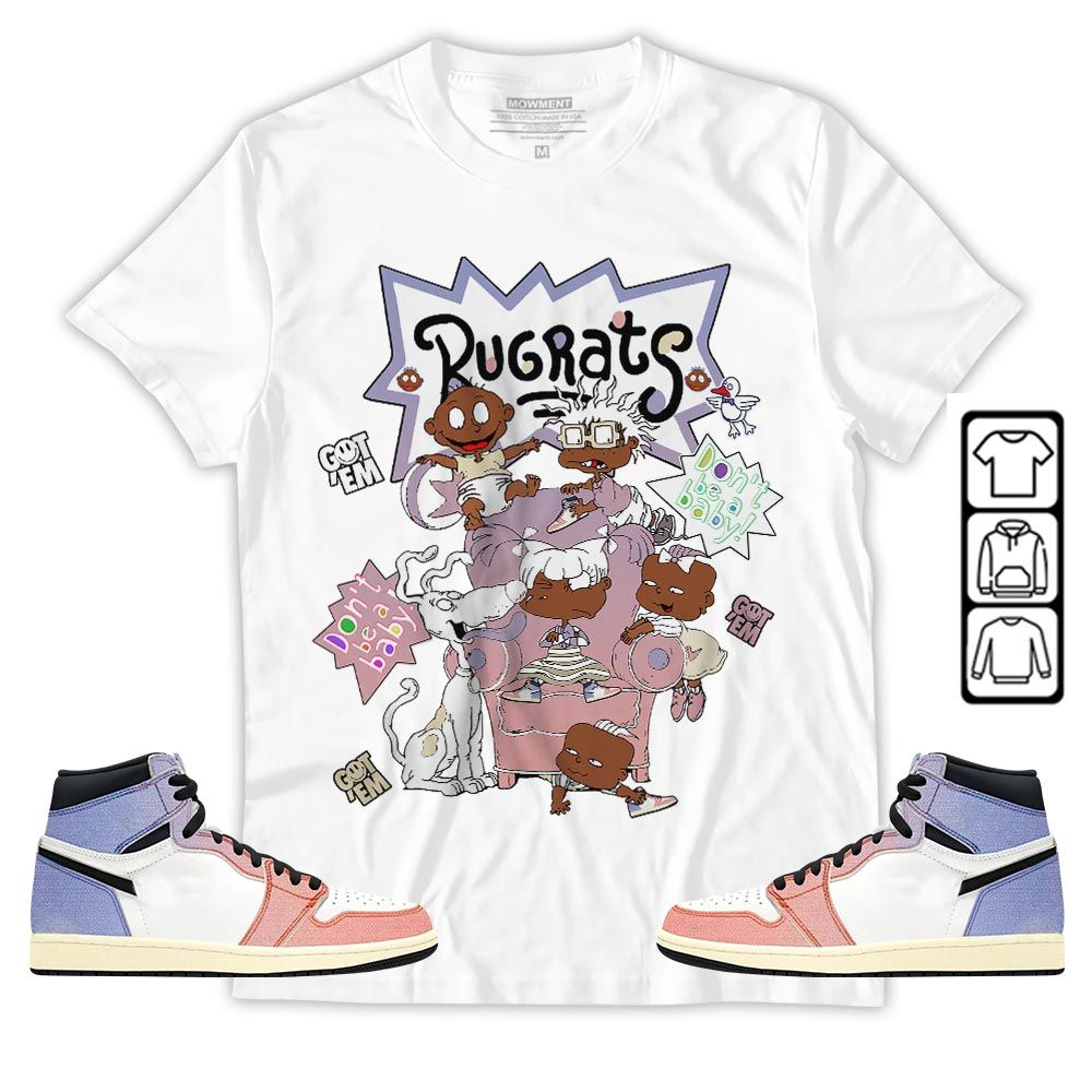 Melanin Rugrats Kids 90s Got Em 2D Sneaker Shirt Match Retro Skyline 1s, Jordan 1 High OG Skyline MKO T-Shirt