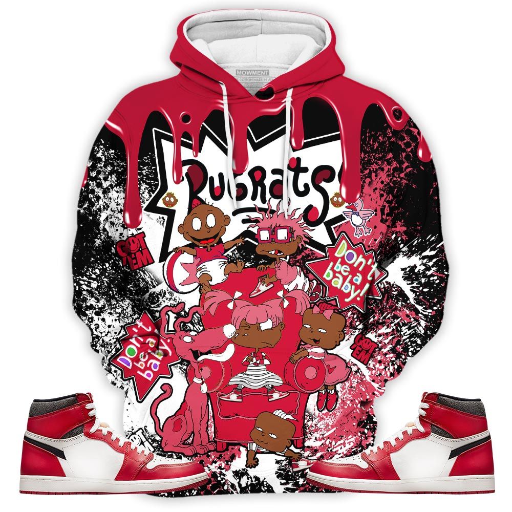 Melanin Rugrats Kids 90S Got Em Sneaker Shirt Match High Og Chicago 1S, Jordan 1 Lost Found Chicago Hoodie Sweatshirt Tee All Over Print MKO Shirt