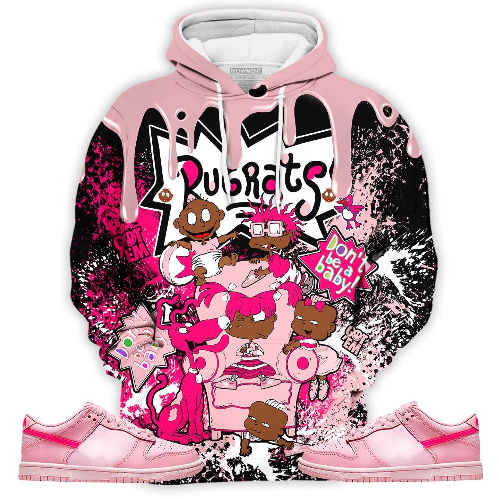 Melanin Rugrats Kids 90S Got Em Sneaker Shirt Match Low Triple Pink, Dunk Low Triple Pink Hoodie Sweatshirt Tee All Over Print MKO Shirt