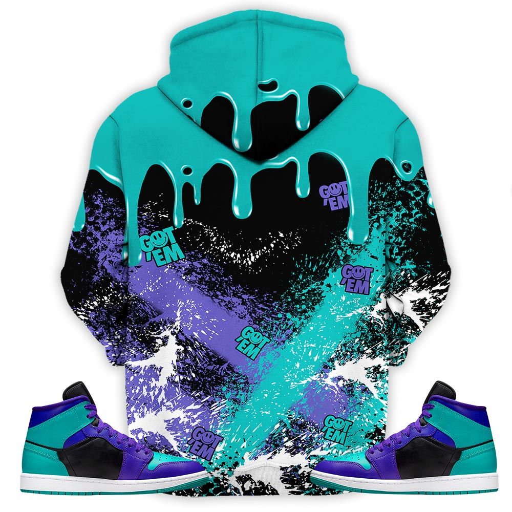 Melanin Rugrats Kids 90S Got Em Sneaker Shirt Match Mid Black Grape 1S, Jordan 1 Mid Black Grape Hoodie Sweatshirt Tee All Over Print MKO Shirt