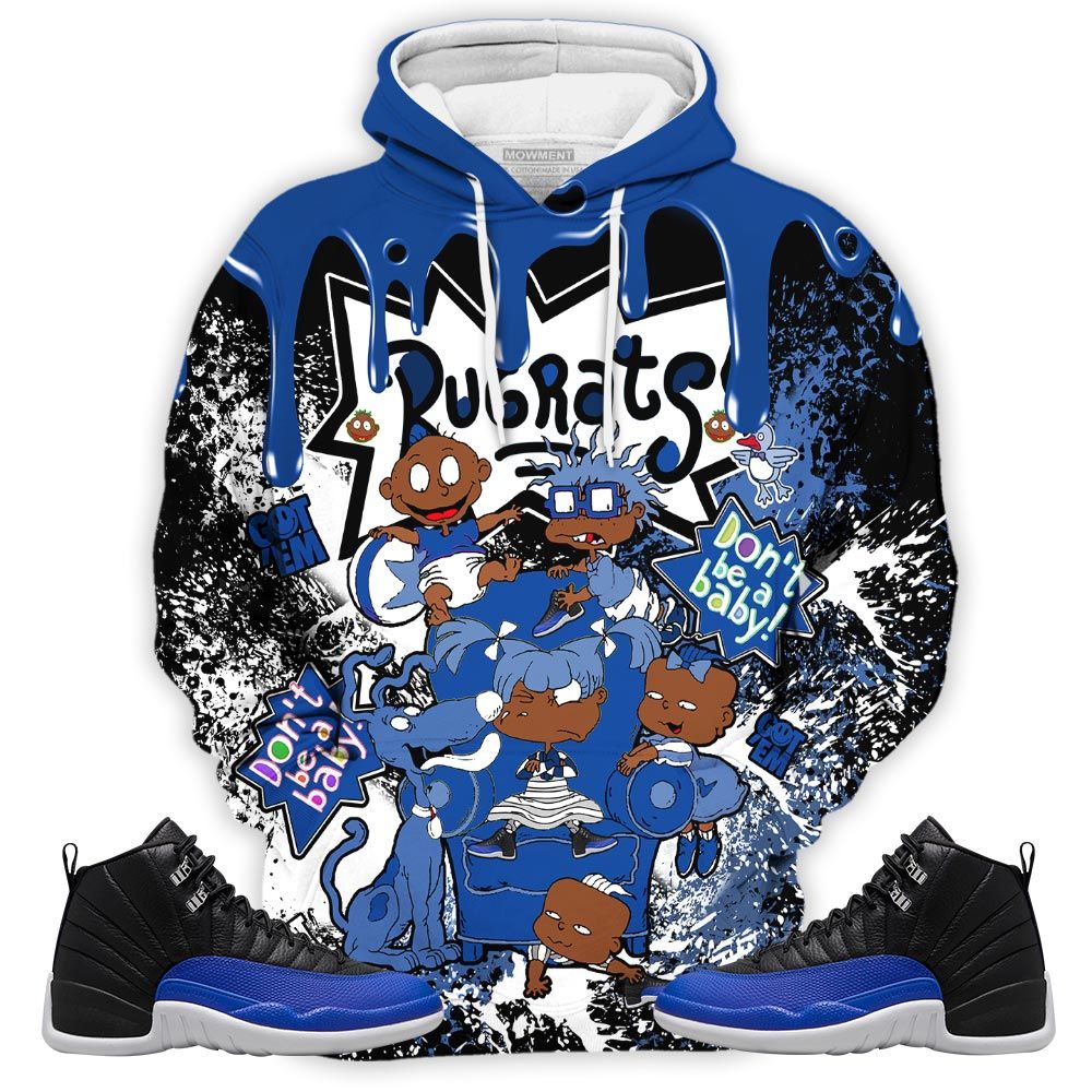 Melanin Rugrats Kids 90S Got Em Sneaker Shirt Match Retro Hyper Royal 12S, Jordan 12 Hyper Royal Hoodie Sweatshirt Tee All Over Print MKO Shirt
