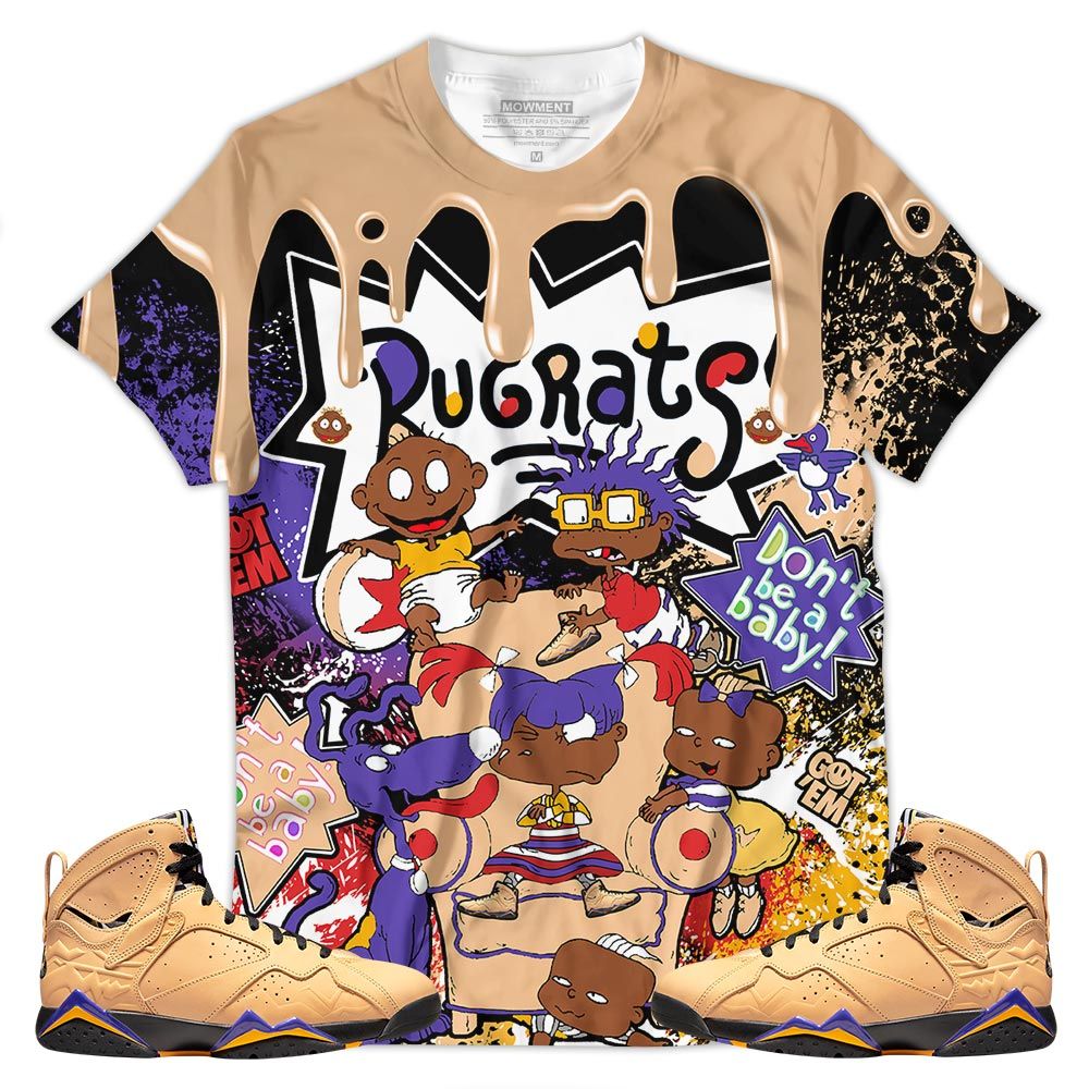Melanin Rugrats Kids 90S Got Em Sneaker Shirt Match Retro Vachetta Tan 7S, Jordan 7 Se Afrobeats Hoodie Sweatshirt Tee All Over Print MKO Shirt