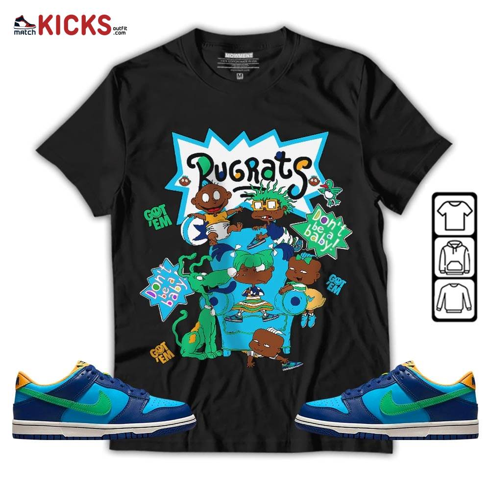 Melanin Rugrats Kids 90’s Sneaker Shirt Match Dunk Low GS Kyrie, Dunk Low GS Electric Algae MKO T-Shirt