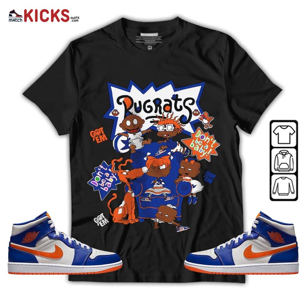Melanin Rugrats Kids 90’s Sneaker Shirt Match Mid Knicks 1s, Jordan 1 Mid Knicks MKO T-Shirt