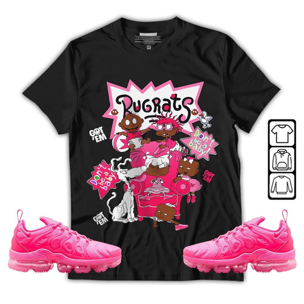 Melanin Rugrats Kids 90s Sneaker Shirt Match Plus Triple Pink, Air VaporMax Plus Triple Pink MKO T-Shirt