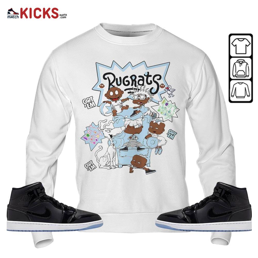 Melanin Rugrats Kids 90’s Sneaker Shirt Match Space Jam 1s, Jordan 1 Mid Space Jam MKO Sweatshirt
