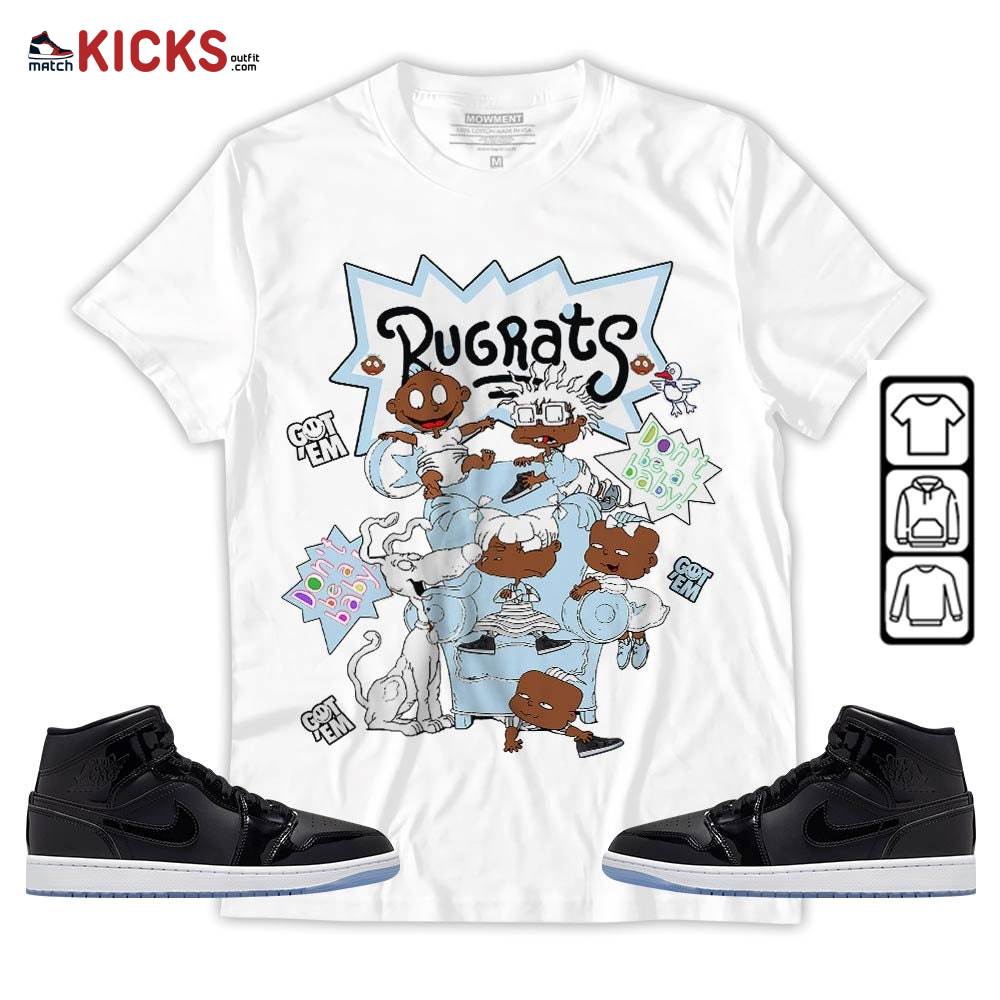 Melanin Rugrats Kids 90’s Sneaker Shirt Match Space Jam 1s, Jordan 1 Mid Space Jam MKO T-Shirt