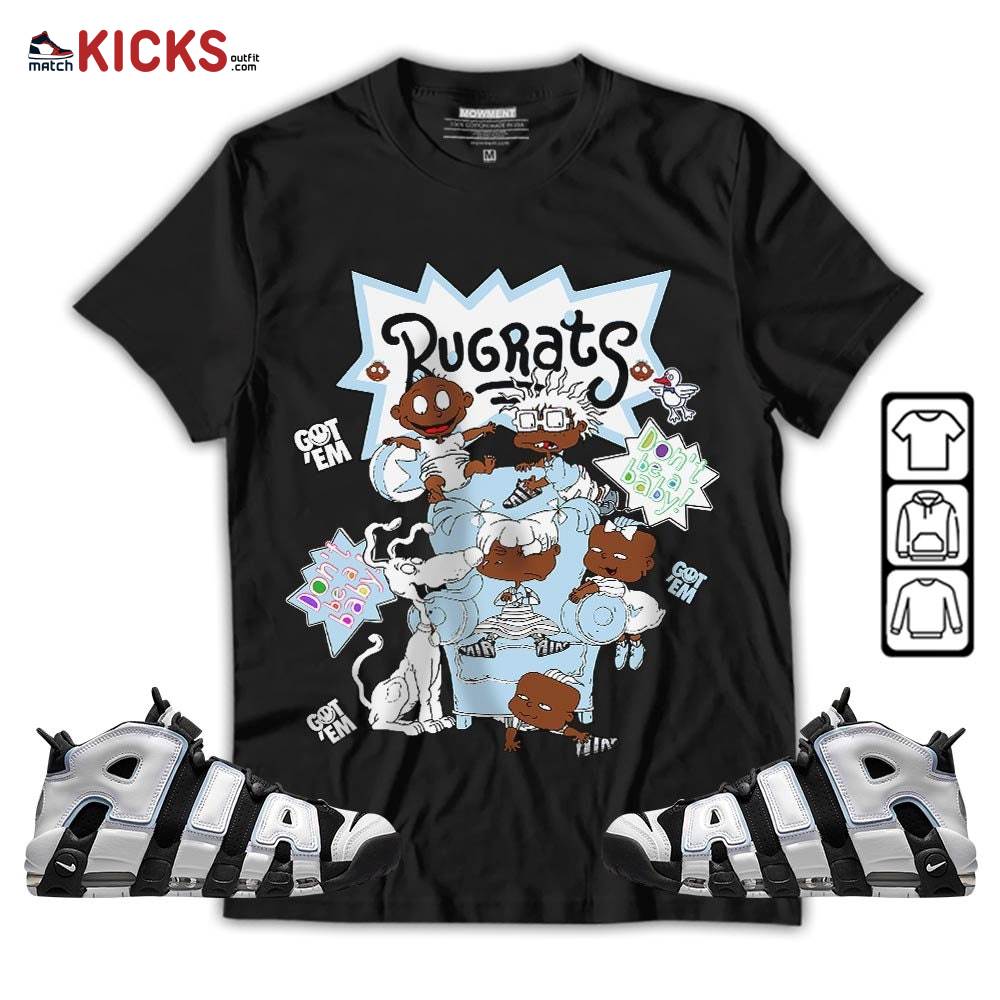 Melanin Rugrats Kids 90’s Sneaker Shirt Match Uptempo Cobalt Bliss, Air More Uptempo Cobalt Bliss MKO T-Shirt