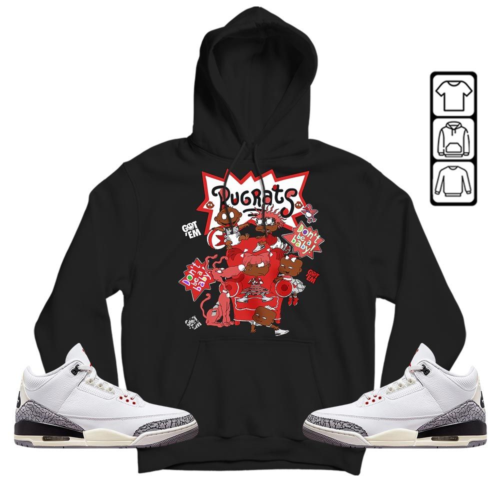 Melanin Rugrats Kids 90s Sneaker Shirt Match White Cement 3s, Jordan Retro 3 White Cement MKO T-Shirt Melanin Rugrats Kids 90s Sneaker Shirt Match White Cement 3s, Jordan Retro 3 White Cement MKO T-Shirt