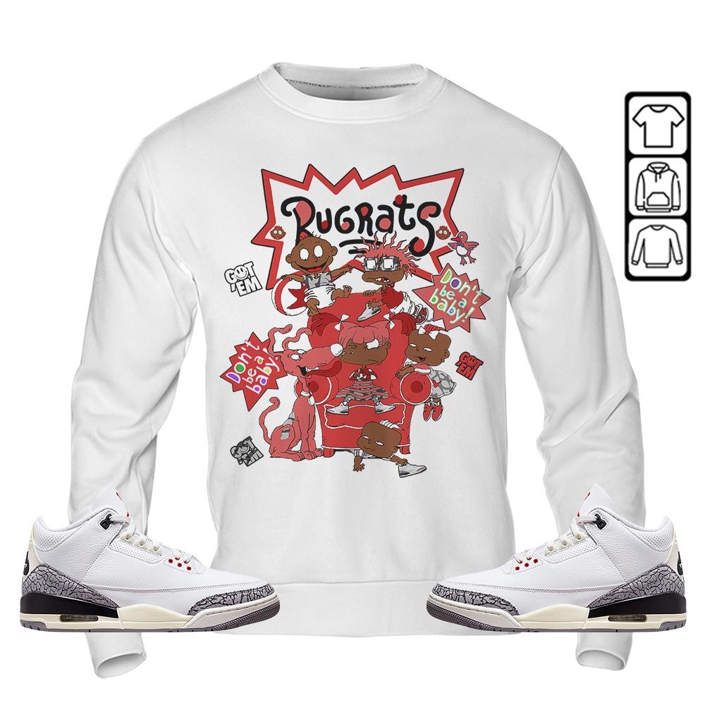 Melanin Rugrats Kids 90s Sneaker Shirt Match White Cement 3s, Jordan Retro 3 White Cement MKO T-Shirt Melanin Rugrats Kids 90s Sneaker Shirt Match White Cement 3s, Jordan Retro 3 White Cement MKO T-Shirt