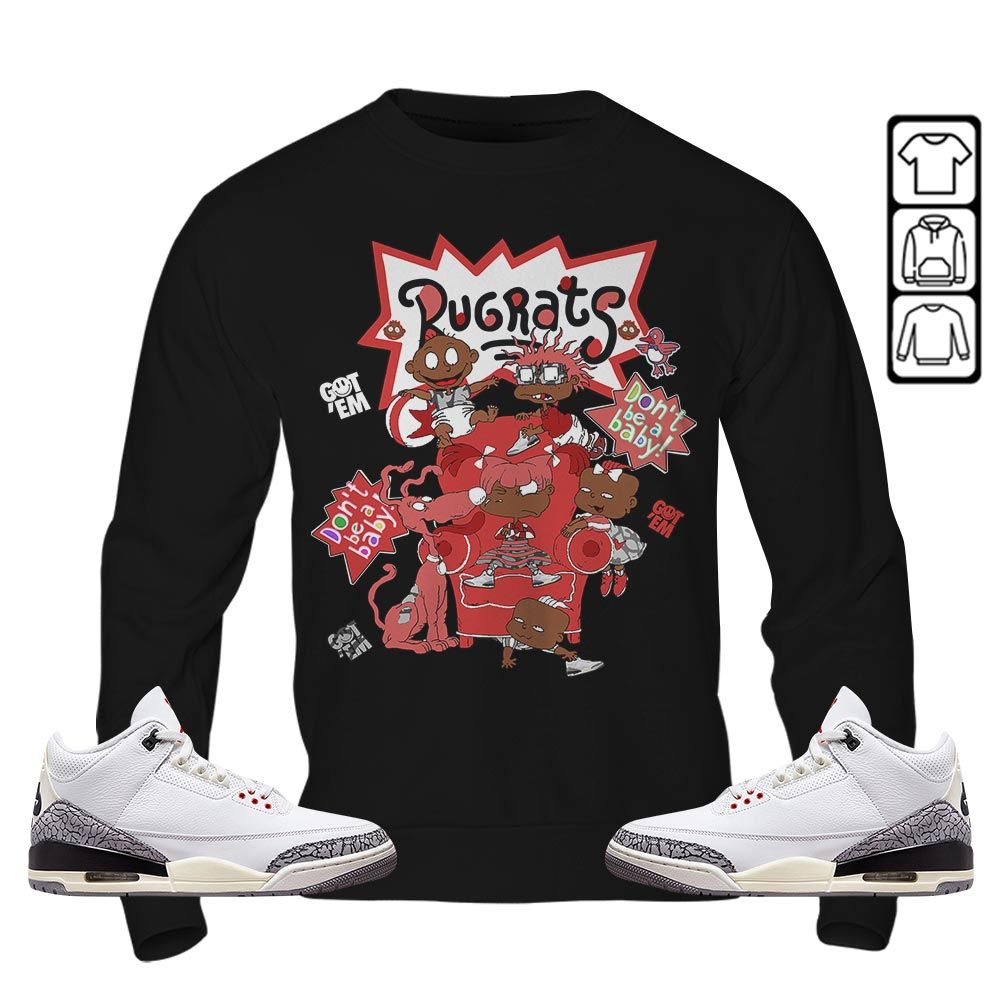 Melanin Rugrats Kids 90s Sneaker Shirt Match White Cement 3s, Jordan Retro 3 White Cement MKO T-Shirt Melanin Rugrats Kids 90s Sneaker Shirt Match White Cement 3s, Jordan Retro 3 White Cement MKO T-Shirt