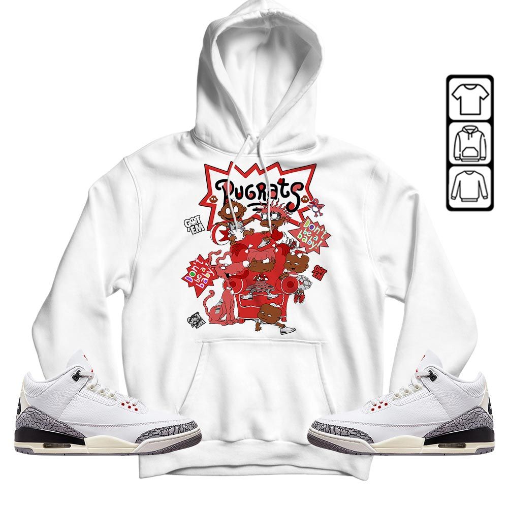 Melanin Rugrats Kids 90s Sneaker Shirt Match White Cement 3s, Jordan Retro 3 White Cement MKO T-Shirt Melanin Rugrats Kids 90s Sneaker Shirt Match White Cement 3s, Jordan Retro 3 White Cement MKO T-Shirt