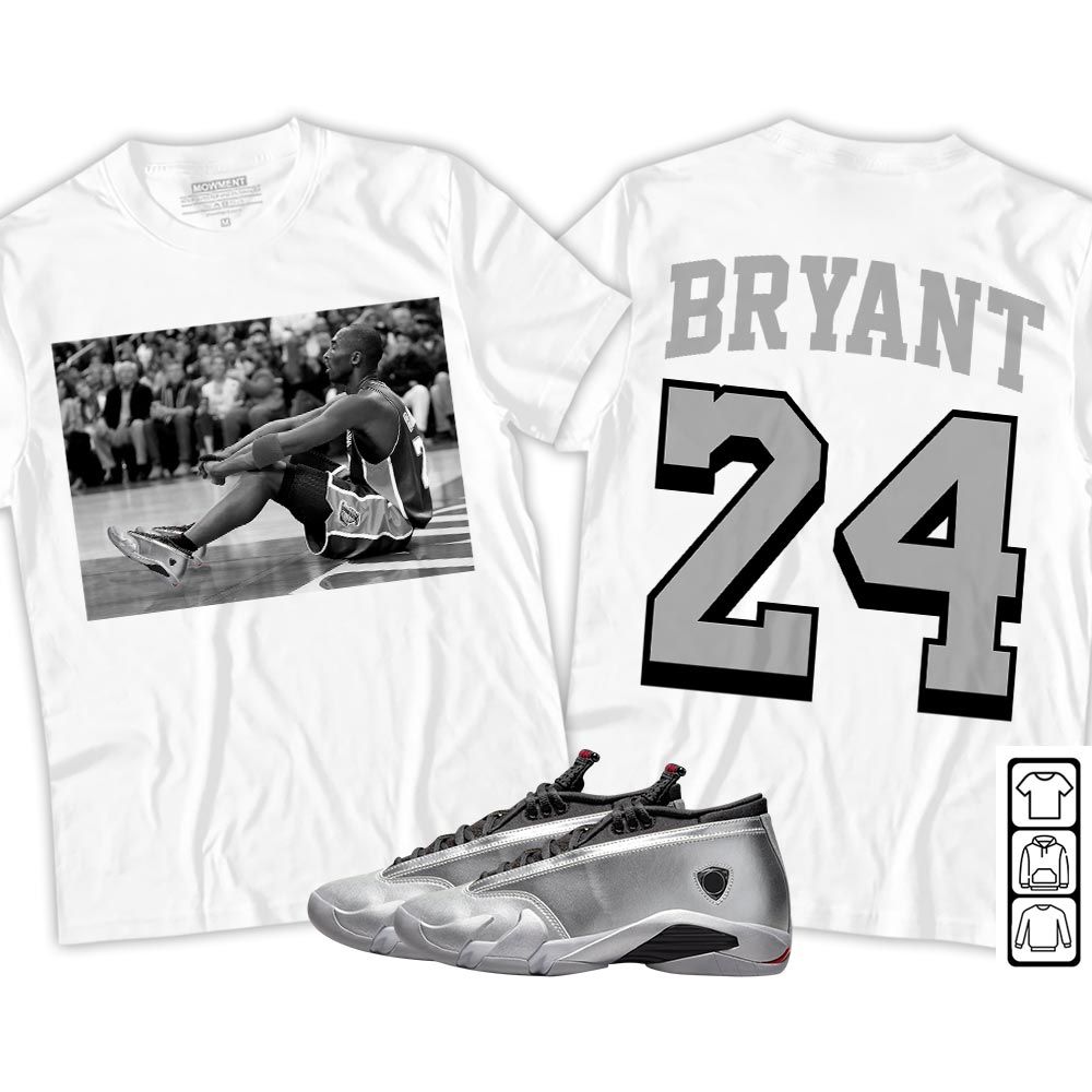 Memorial Bryant Goat Sneaker Shirt Match 14 Low Metallic Silver, Jordan 14 Metallic Silver MKO T-Shirt Memorial Bryant Goat Sneaker Shirt Match 14 Low Metallic Silver, Jordan 14 Metallic Silver MKO T-Shirt