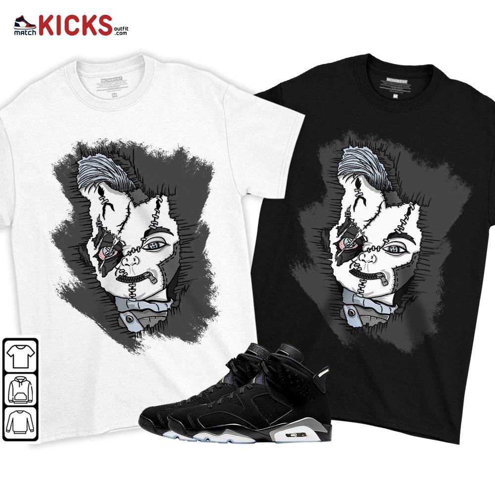 Misunderstood Chucky Sneaker Shirt Match Black Chrome 6s, Jordan 6 Black Chrome MKO T-Shirt Misunderstood Chucky Sneaker Shirt Match Black Chrome 6s, Jordan 6 Black Chrome MKO T-Shirt