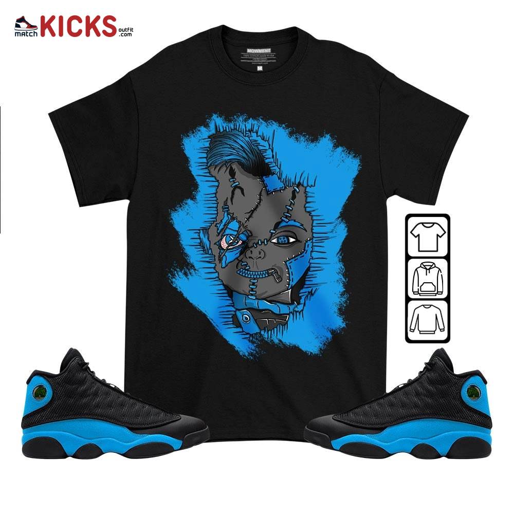 Misunderstood Chucky Sneaker Shirt Match Black University Blue 13s, Jordan 13 Black University Blue 2022 MKO T-Shirt
