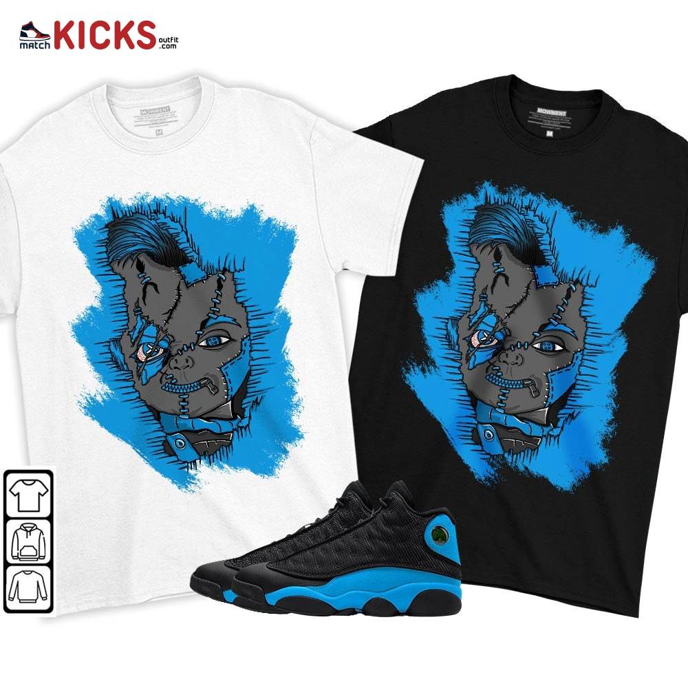 Misunderstood Chucky Sneaker Shirt Match Black University Blue 13s, Jordan 13 Black University Blue 2022 MKO T-Shirt Misunderstood Chucky Sneaker Shirt Match Black University Blue 13s, Jordan 13 Black University Blue 2022 MKO T-Shirt
