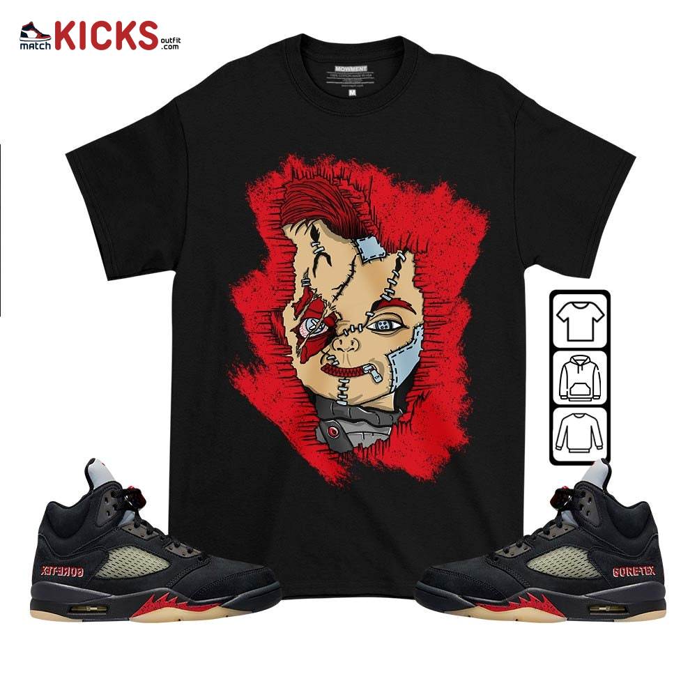 Misunderstood Chucky Sneaker Shirt Match Gore-Tex 5s, Jordan 5 GORE-TEX Off Noir MKO T-Shirt