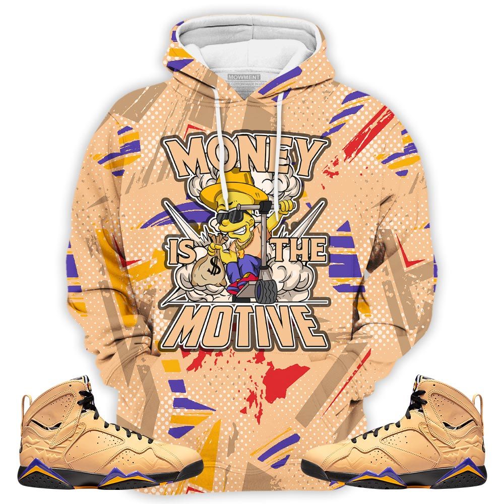 Money Is The Motive Sneaker Shirt Match Vachetta Tan 7S, Jordan 7 Se Afrobeats Hoodie Sweatshirt Tee All Over Print MKO Shirt
