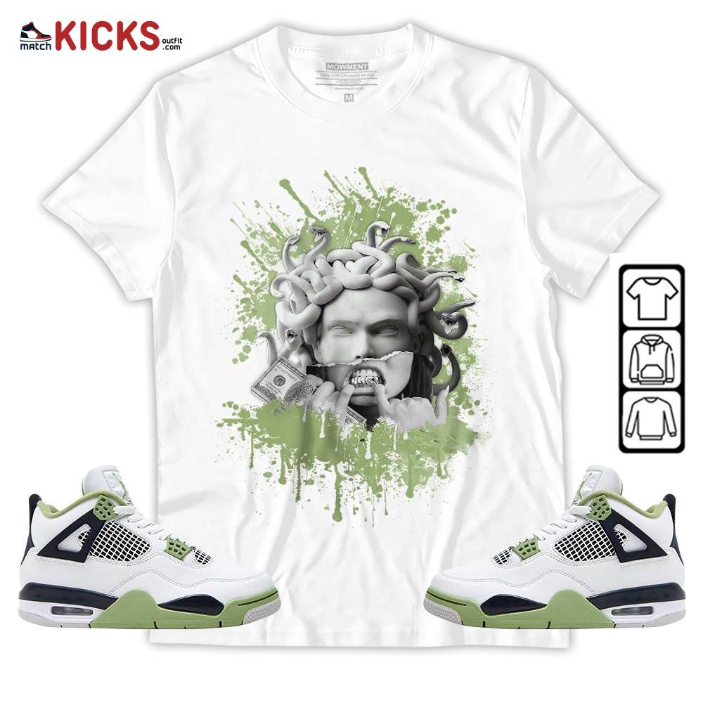 Money Talk Got Em Sneaker Shirt Match Retro Oil Green 4s, Jordan 4 Oil Green MKO T-Shirt