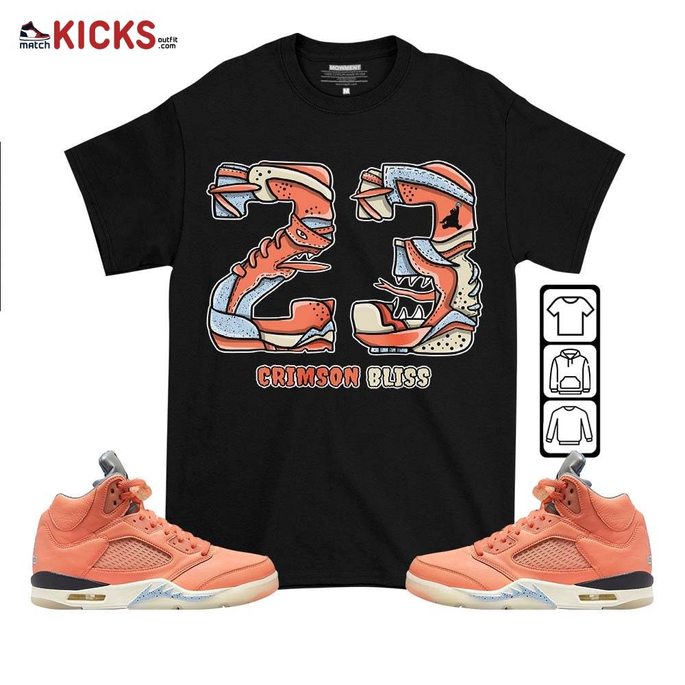Monster 23 Sneaker Shirt Match Crimson Bliss 5s, Jordan 5 DJ Khaled Crimson Bliss MKO T-Shirt