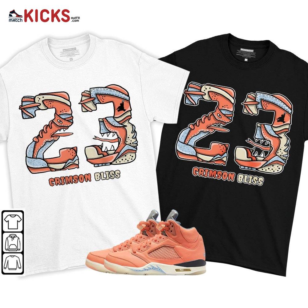Monster 23 Sneaker Shirt Match Crimson Bliss 5s, Jordan 5 DJ Khaled Crimson Bliss MKO T-Shirt