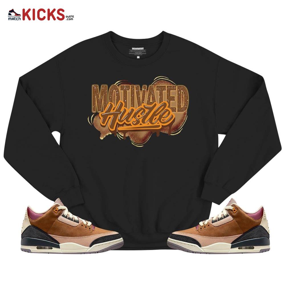 Motivatd Hustle 90s Sneaker Shirt Match Archaeo Brown 3s, Jordan 3 Archaeo Brown MKO T-Shirt Motivatd Hustle 90s Sneaker Shirt Match Archaeo Brown 3s, Jordan 3 Archaeo Brown MKO T-Shirt