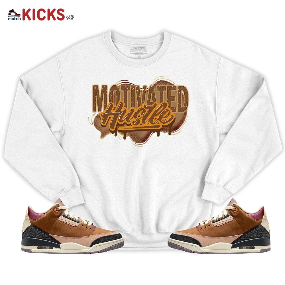 Motivatd Hustle 90s Sneaker Shirt Match Archaeo Brown 3s, Jordan 3 Archaeo Brown MKO T-Shirt Motivatd Hustle 90s Sneaker Shirt Match Archaeo Brown 3s, Jordan 3 Archaeo Brown MKO T-Shirt