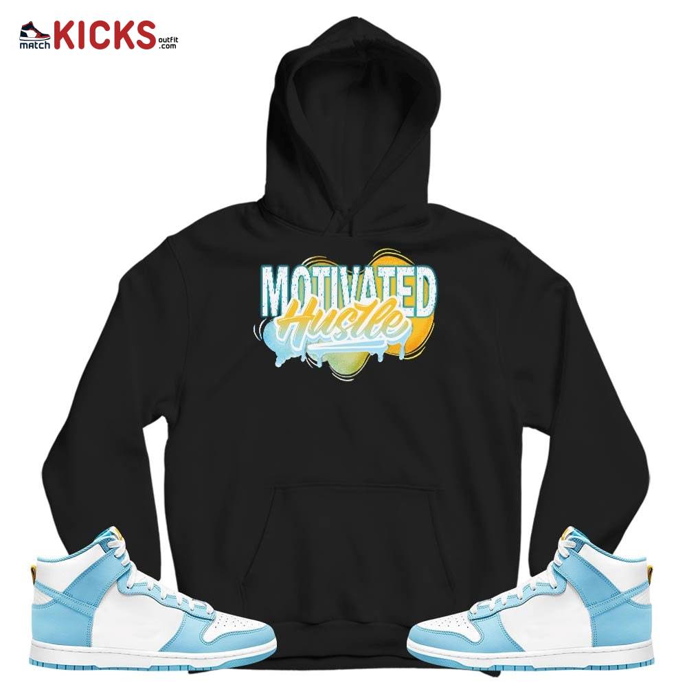 Motivatd Hustle 90s Sneaker Shirt Match Dunk High Blue Chill, Dunk High Homer Simpson MKO T-Shirt Motivatd Hustle 90s Sneaker Shirt Match Dunk High Blue Chill, Dunk High Homer Simpson MKO T-Shirt