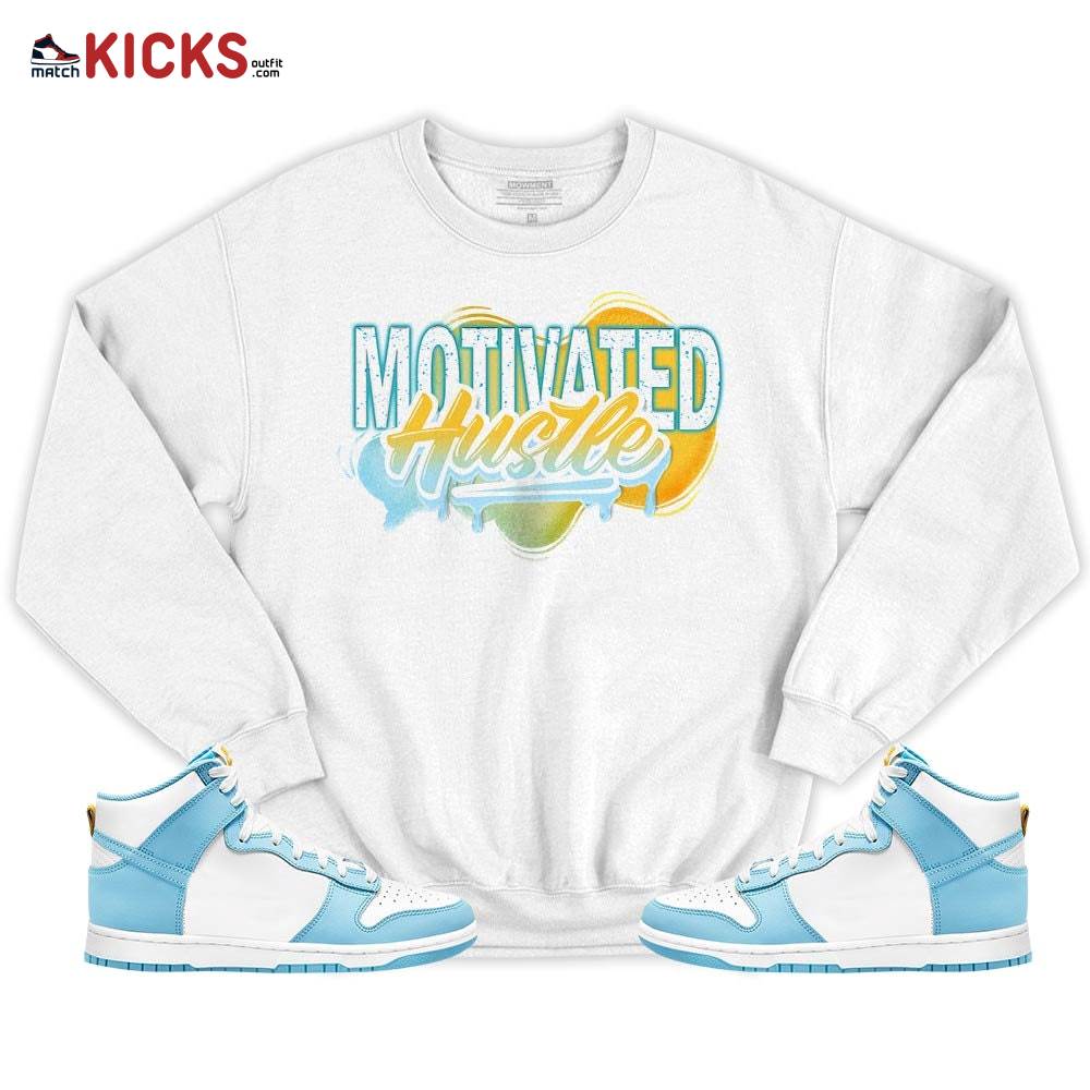 Motivatd Hustle 90s Sneaker Shirt Match Dunk High Blue Chill, Dunk High Homer Simpson MKO T-Shirt Motivatd Hustle 90s Sneaker Shirt Match Dunk High Blue Chill, Dunk High Homer Simpson MKO T-Shirt
