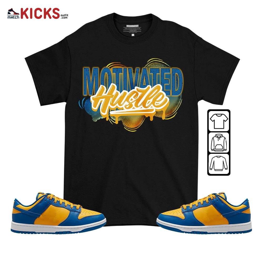 Motivatd Hustle 90s Sneaker Shirt Match Dunk Low Blue Yellow, Dunk Low Blue Jay MKO T-Shirt