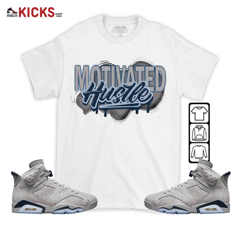 Motivatd Hustle 90s Sneaker Shirt Match Georgetown 6s, Jordan 6 Retro Georgetown MKO T-Shirt Motivatd Hustle 90s Sneaker Shirt Match Georgetown 6s, Jordan 6 Retro Georgetown MKO T-Shirt