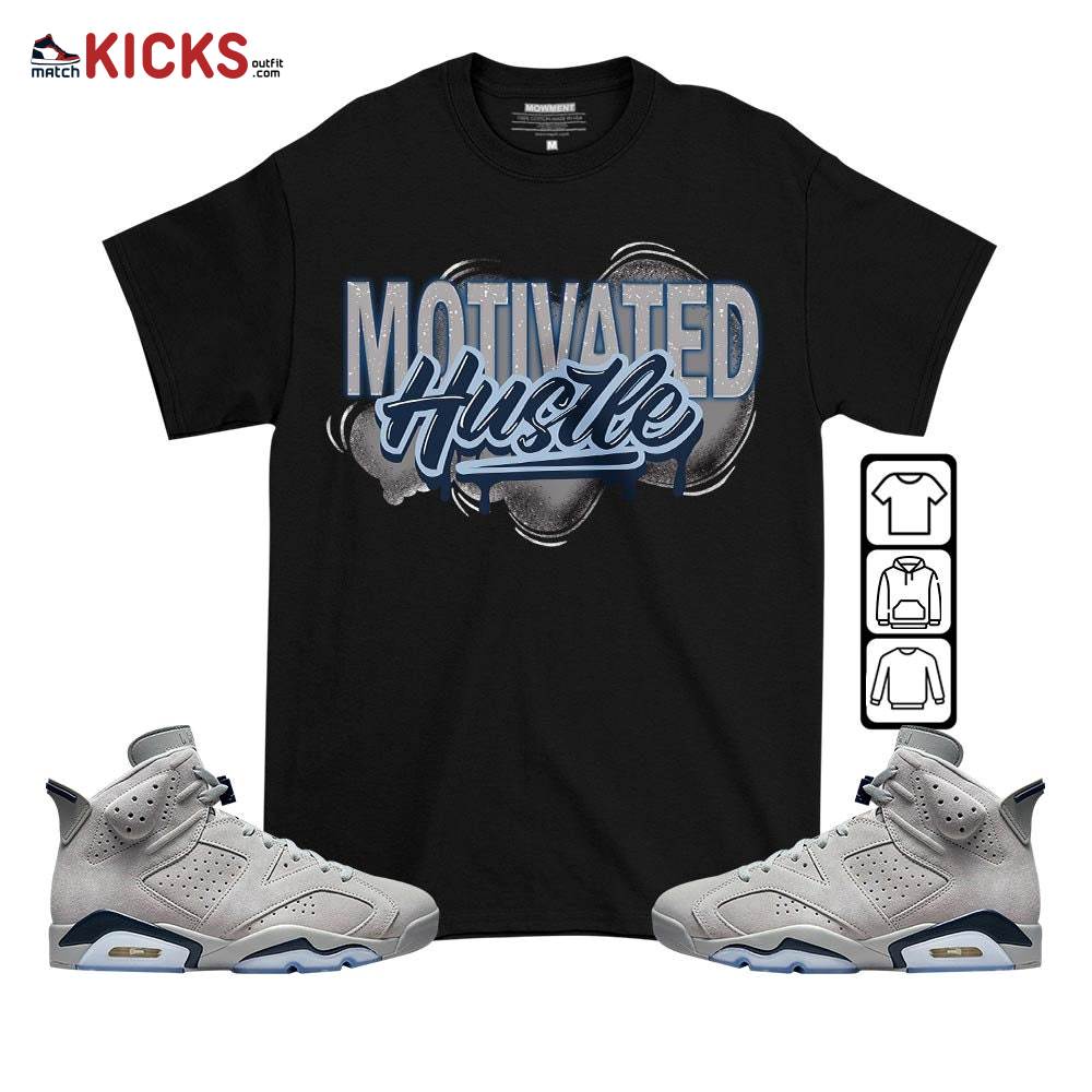 Motivatd Hustle 90s Sneaker Shirt Match Georgetown 6s, Jordan 6 Retro Georgetown MKO T-Shirt