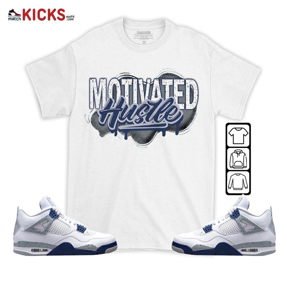 Motivatd Hustle 90s Sneaker Shirt Match Midnight Navy 4s, Jordan 4 Retro Midnight Navy MKO T-Shirt Motivatd Hustle 90s Sneaker Shirt Match Midnight Navy 4s, Jordan 4 Retro Midnight Navy MKO T-Shirt