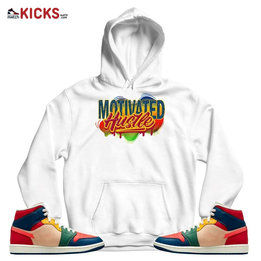 Motivatd Hustle 90s Sneaker Shirt Match Multi Color 2022 1s, Jordan 1 Mid Multi Color 2022 MKO T-Shirt Motivatd Hustle 90s Sneaker Shirt Match Multi Color 2022 1s, Jordan 1 Mid Multi Color 2022 MKO T-Shirt