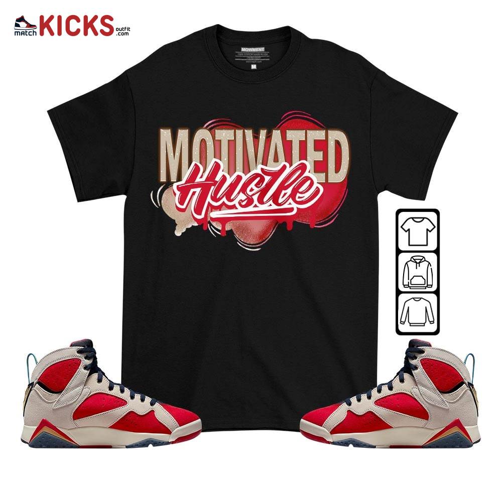 Motivatd Hustle 90s Sneaker Shirt Match Trophy Room 7s, Jordan 7 Trophy Room MKO T-Shirt