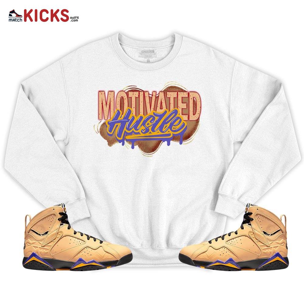 Motivatd Hustle 90s Sneaker Shirt Match Vachetta Tan 7s, Jordan 7 SE Afrobeats MKO T-Shirt Motivatd Hustle 90s Sneaker Shirt Match Vachetta Tan 7s, Jordan 7 SE Afrobeats MKO T-Shirt