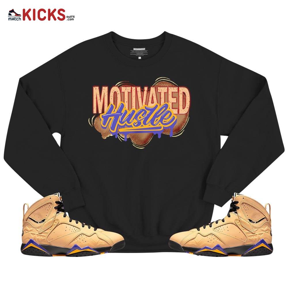 Motivatd Hustle 90s Sneaker Shirt Match Vachetta Tan 7s, Jordan 7 SE Afrobeats MKO T-Shirt Motivatd Hustle 90s Sneaker Shirt Match Vachetta Tan 7s, Jordan 7 SE Afrobeats MKO T-Shirt