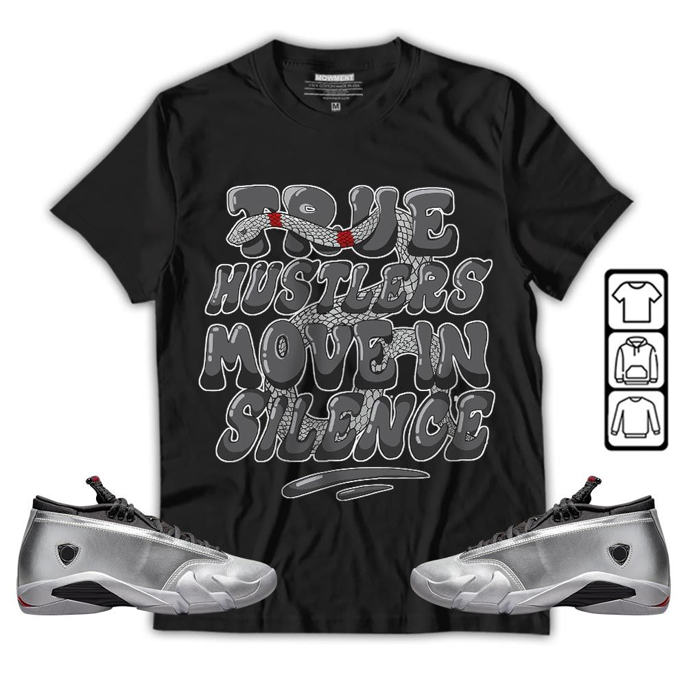Move In Silence Sneaker Shirt Match 14 Low Metallic Silver, Jordan 14 Metallic Silver MKO T-Shirt Move In Silence Sneaker Shirt Match 14 Low Metallic Silver, Jordan 14 Metallic Silver MKO T-Shirt