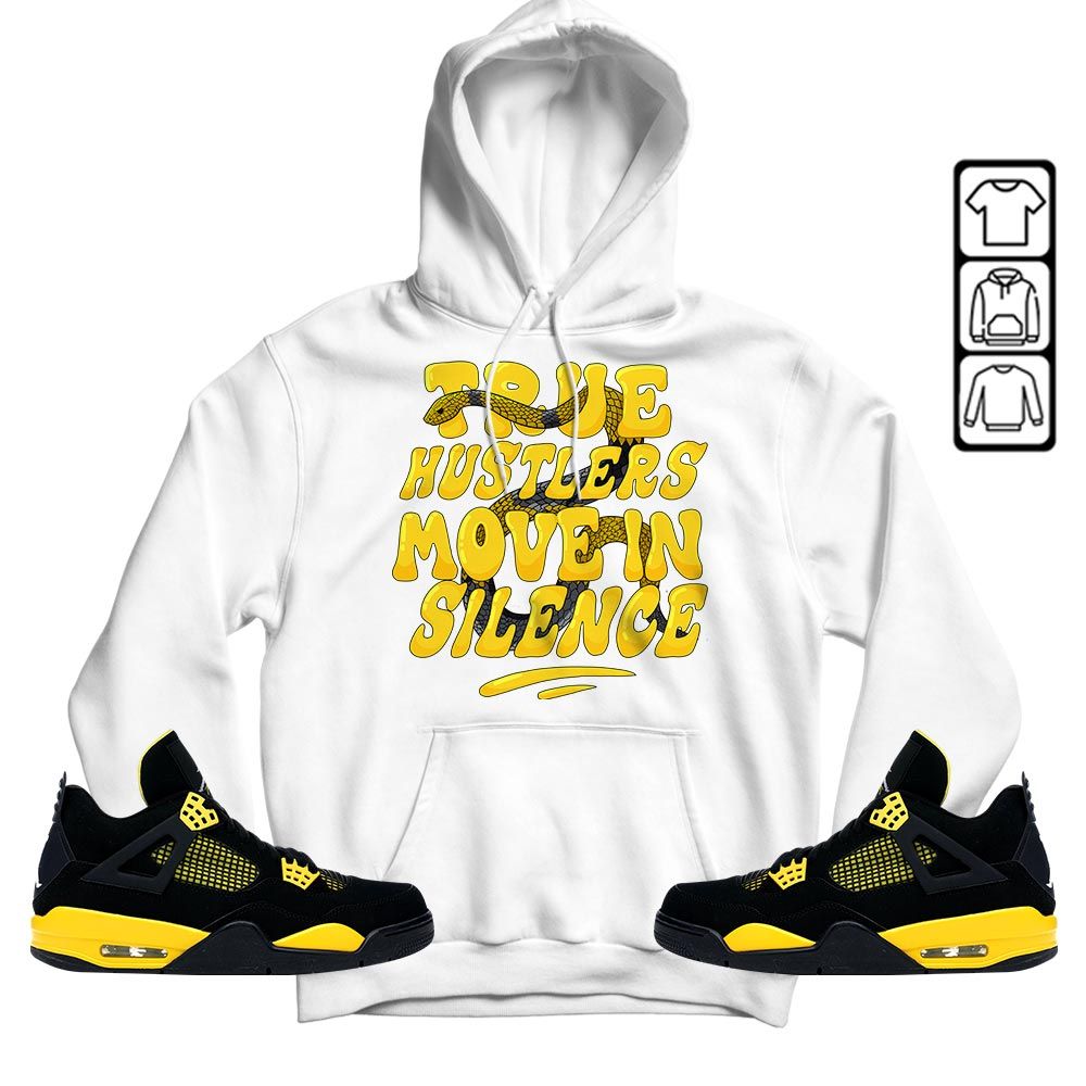 Move In Silence Sneaker Shirt Match 2023 Thunder 4s, Jordan Retro 4 Thunder MKO T-Shirt