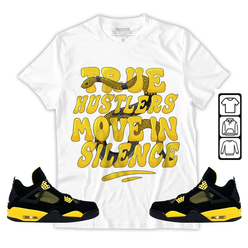 Move In Silence Sneaker Shirt Match 2023 Thunder 4s, Jordan Retro 4 Thunder MKO T-Shirt Move In Silence Sneaker Shirt Match 2023 Thunder 4s, Jordan Retro 4 Thunder MKO T-Shirt