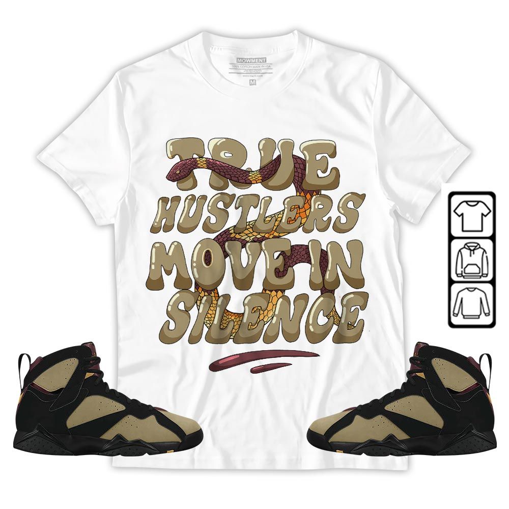 Move In Silence Sneaker Shirt Match Black Cherrywood 7s, Jordan 7 Black Olive MKO T-Shirt Move In Silence Sneaker Shirt Match Black Cherrywood 7s, Jordan 7 Black Olive MKO T-Shirt
